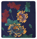 blue floral non slip headscarf front view in serene blue with petal details