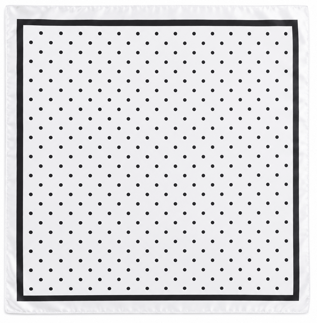 black and white polka dot headscarf non slip wrap front view